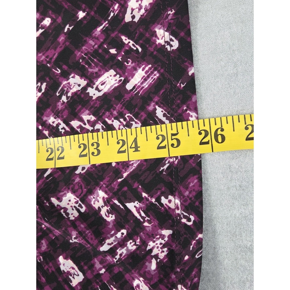 Calvin Klein 1X Purple Geo Print Top Liquid Knit Stretch Career Whimsigoth Vamp - Picture 6 of 7
